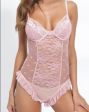 Body teddy con pizzo floreale a pois