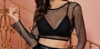 Crop top a rete 