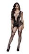 Corset Front Suspender Fishnet Bodysuit