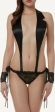 Body con revers in pizzo e raso